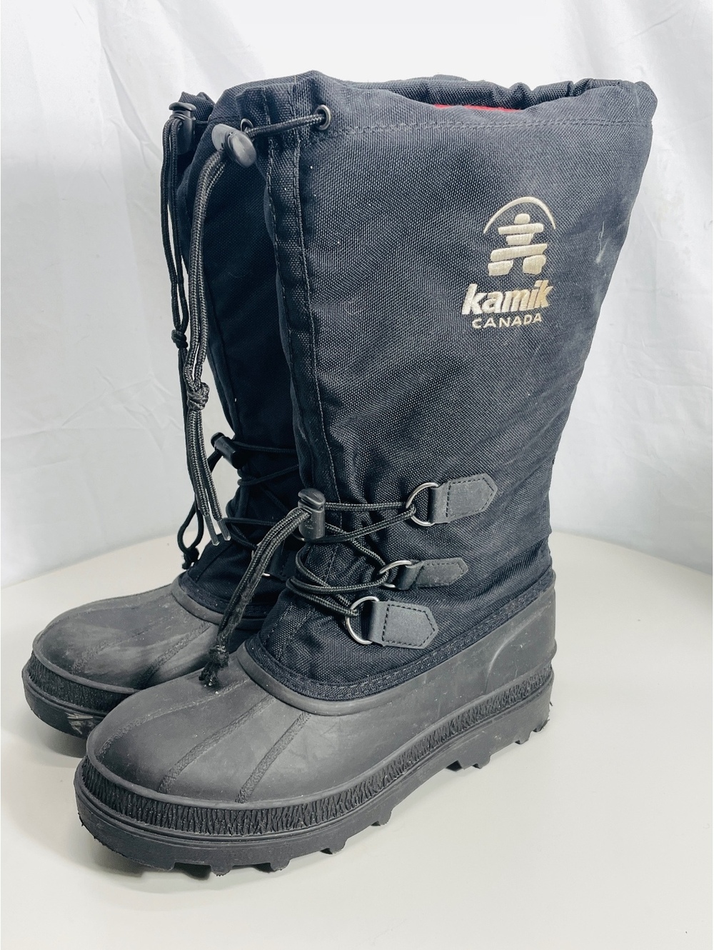 Kamik Canada Black Winter Snow Boots Size Removeable Wool Liner Mens 7